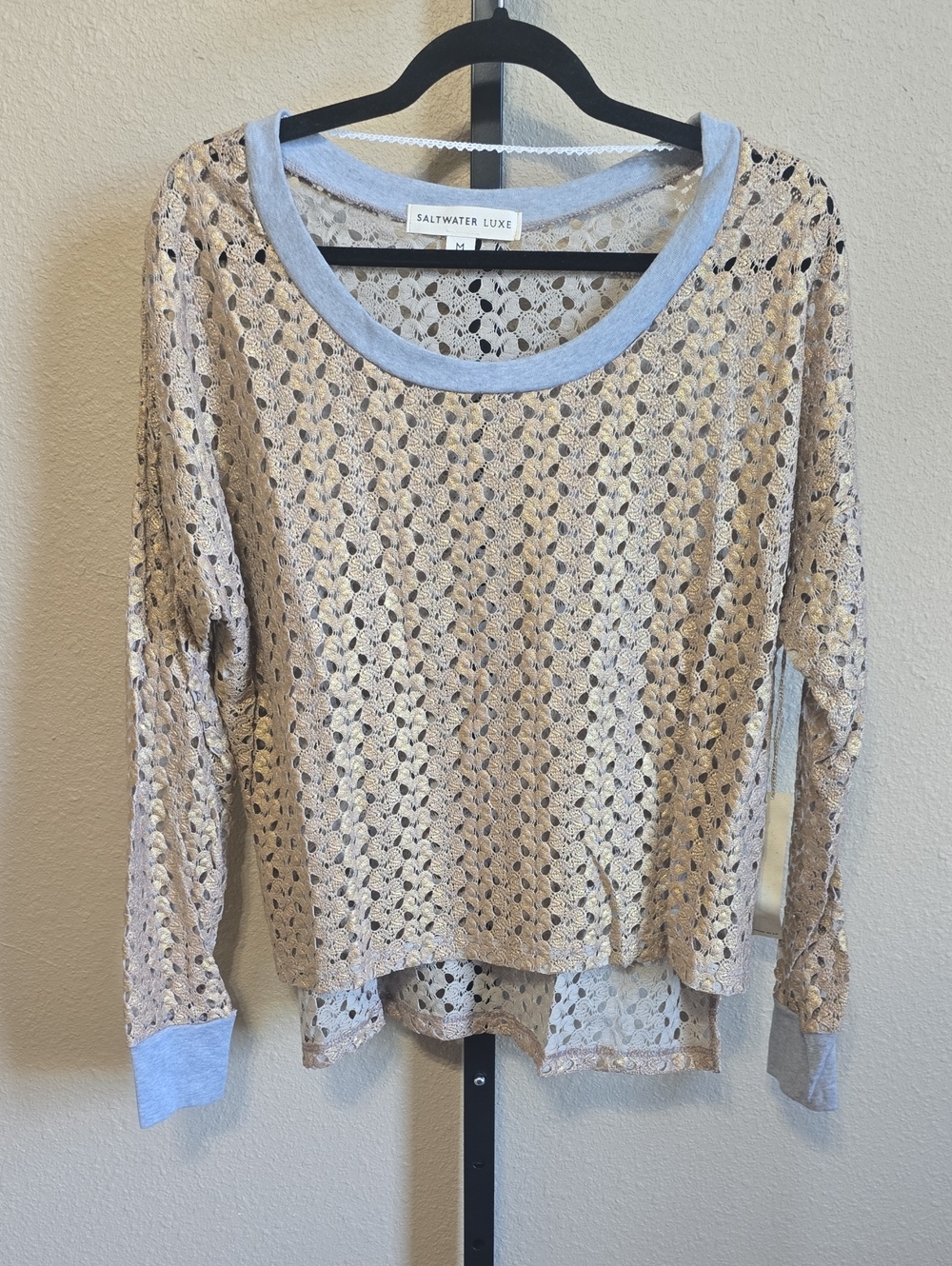 NWT Saltwater Luxe Wildest Dreams Semi Sheer Top. Medium